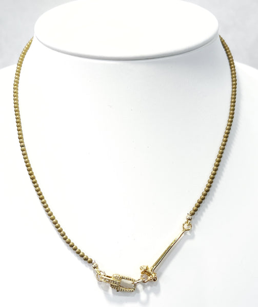 Necklace - Gold Hemitate Necklace w/a Diamond Clasp