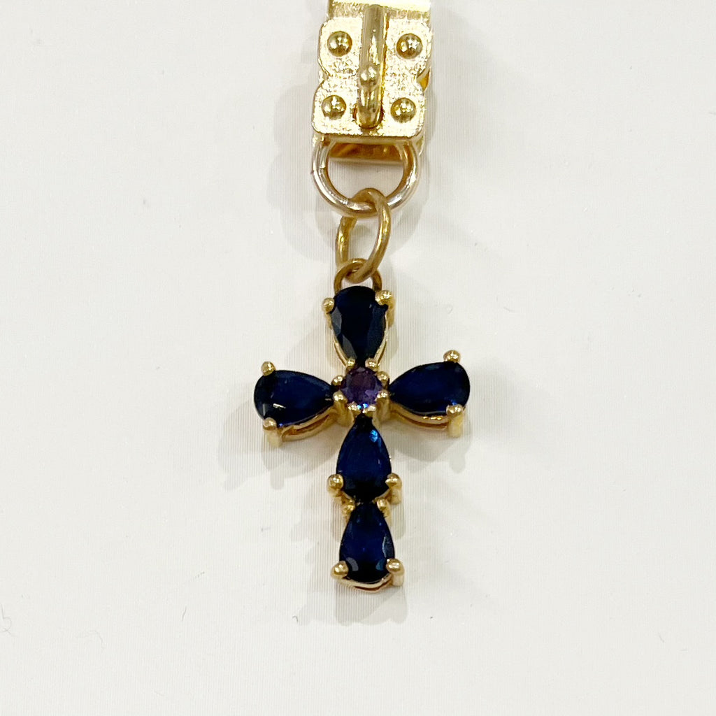Sennod Vignette - Blue Quartz Stone Cross