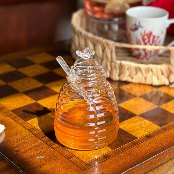 Glass Honey Jar with Spoon