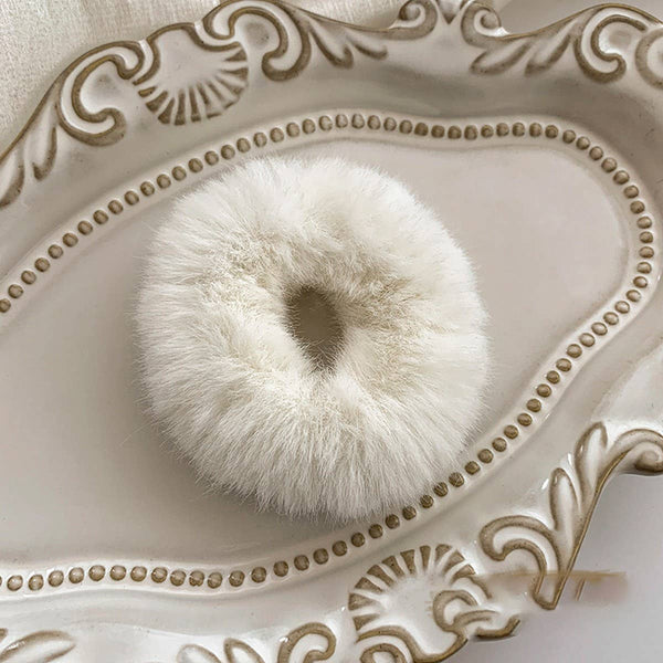 Hair Accessories - White Plush Hair Holder