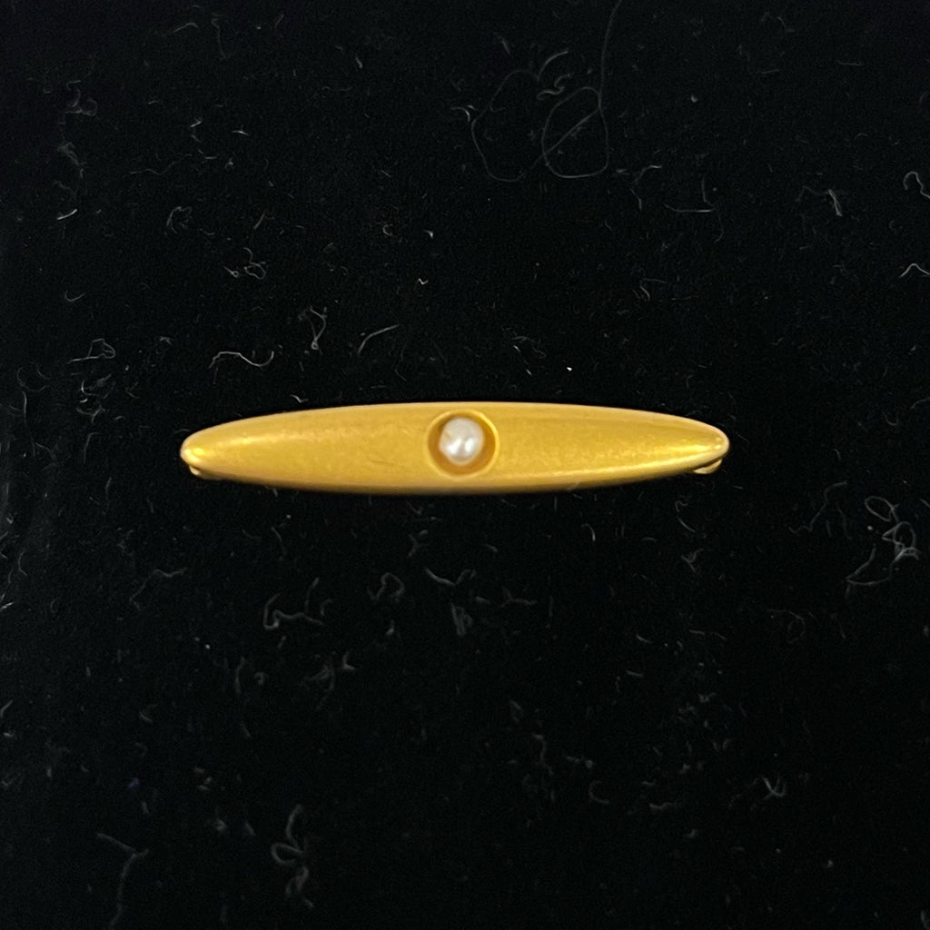 Estate Collection Small Gold & Pearl Baby Pin