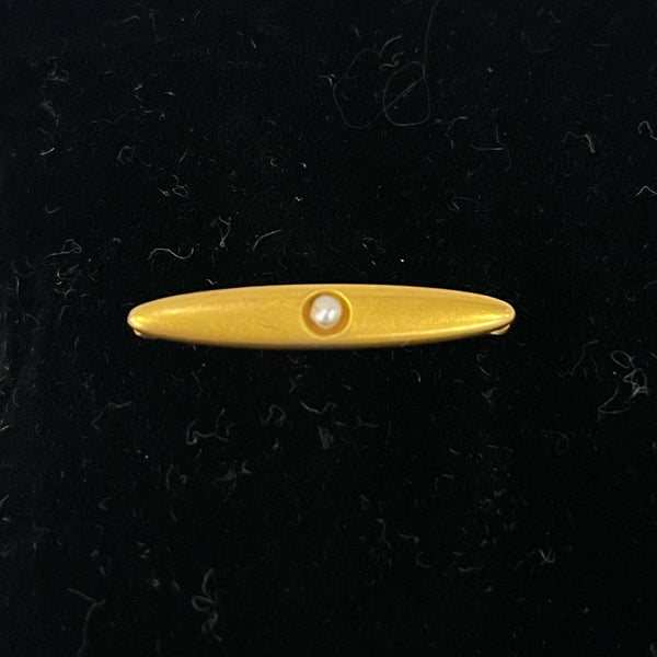 Estate Collection Small Gold & Pearl Baby Pin
