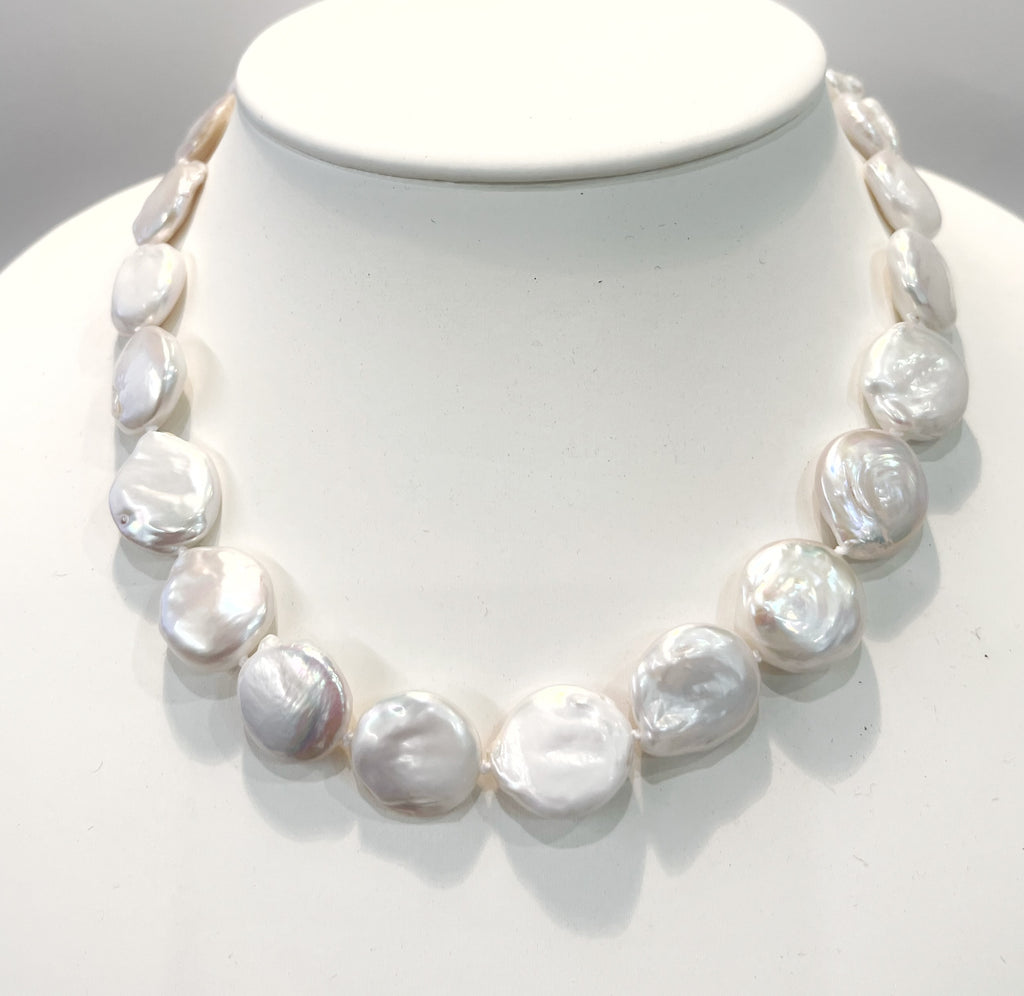 Necklace - Fresh Water Coin Pearl Necklace