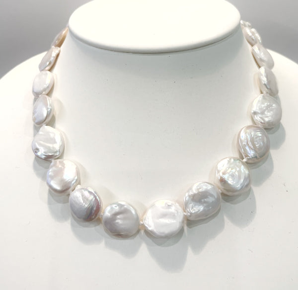 Necklace - Fresh Water Coin Pearl Necklace