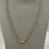 Necklace - Gray Moonstone W/Three Gold Filled Rings