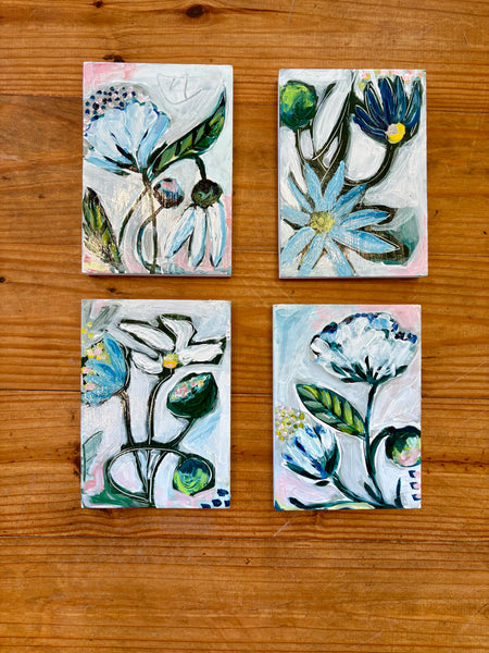 Funky Flowers by Katie Sneed Art 4x6