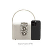 Purse - Liliana White Satin Jeweled Crossbody Bag