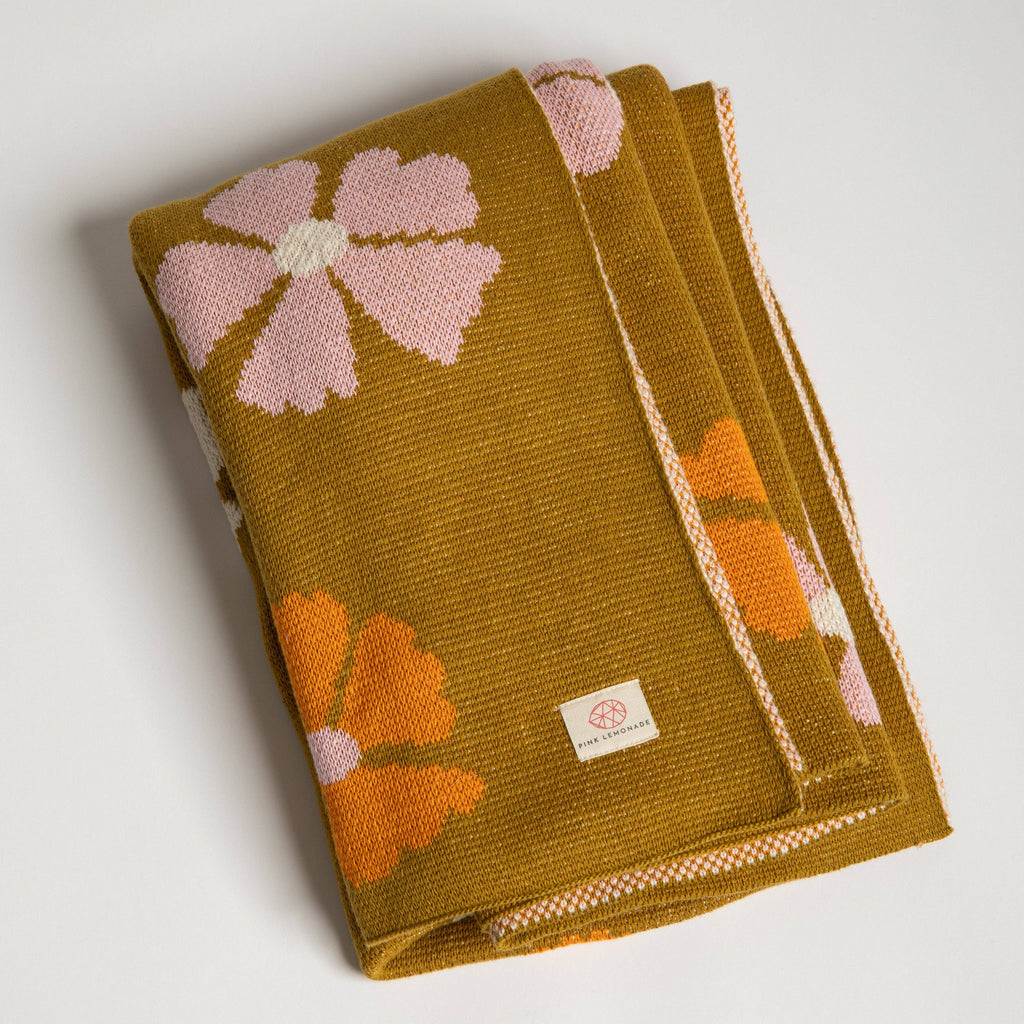 Throw - Flower Organic Cotton Throw Blanket