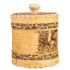 Woven Birch Bark Storage Container Squirrels