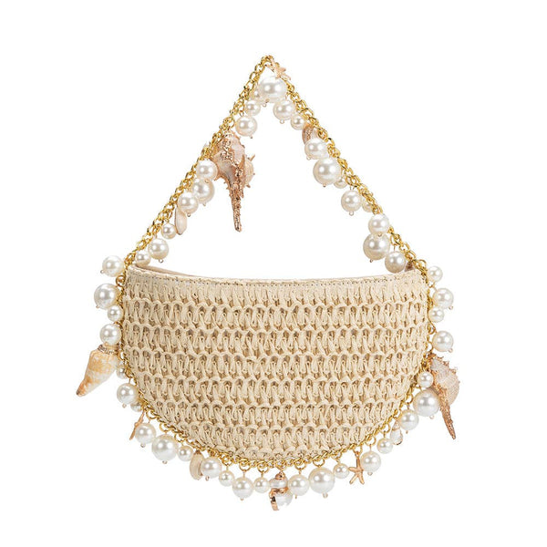 Purse - Isla Natural Small Shells Straw Bag