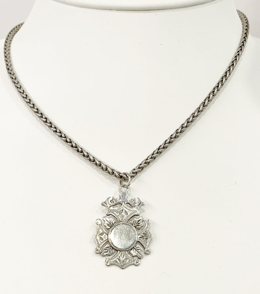 Necklace - Antique Sterling English Watch Fob Necklace