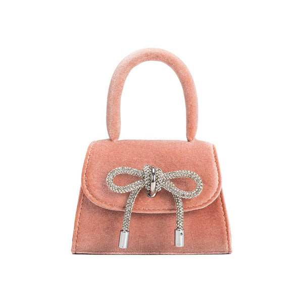 Purse - Sabrina Blush Mini Velvet Top Handle Bag