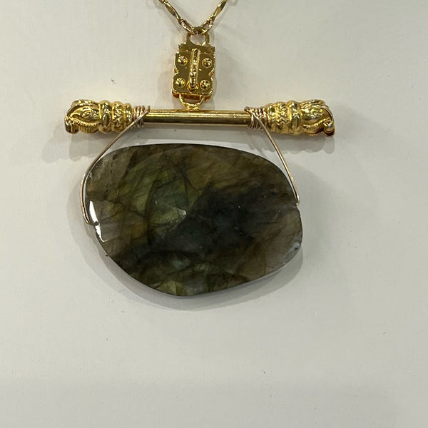 Vignette - Labradorite Slab on a Dragon Bar
