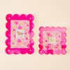 Picture Frame - Square Scalloped Acrylic Frame-Hot Pink