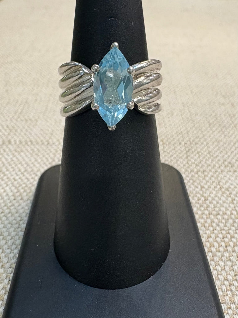 Estate Collection - Vintage Sterling and Blue Topaz Ring