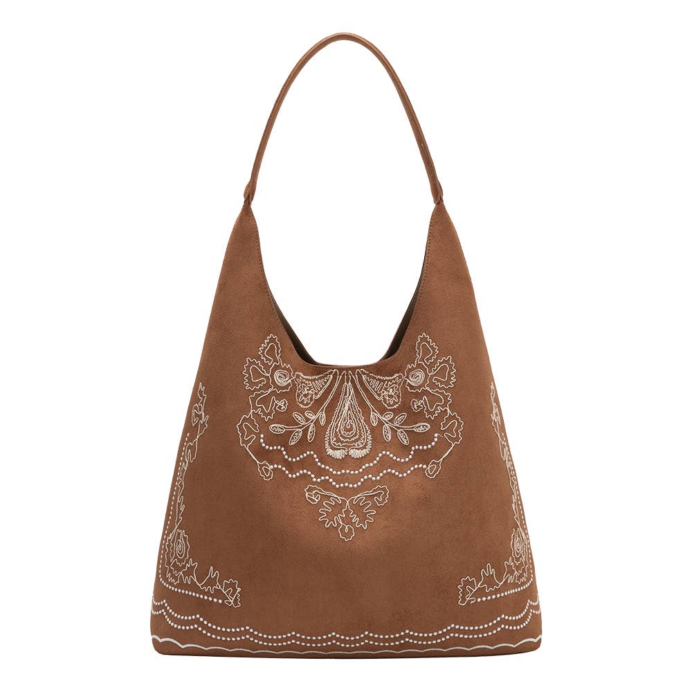 Purse - Eunice Tan Vegan Suede Tote Bag