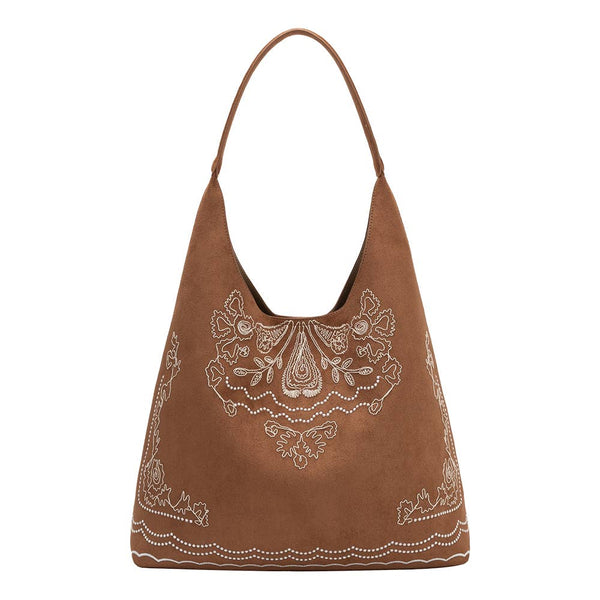 Purse - Eunice Tan Vegan Suede Tote Bag