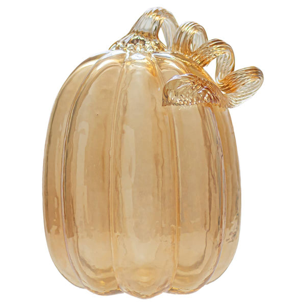 Pumpkin - 8.5" Tall Apple Cider Glass Pumpkin Fall