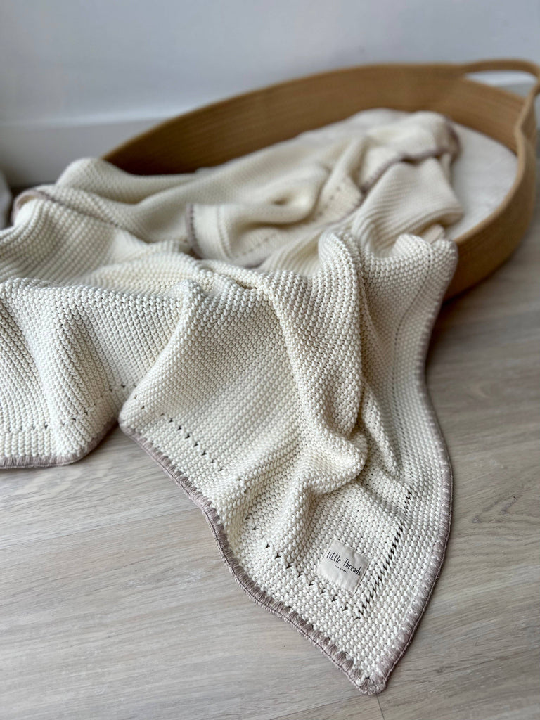 Blanket - Oat Cream Knitted Cotton Blanket