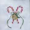 Towel - Christmas Candy Cane White Linen Towel