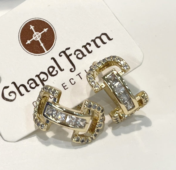 Earrings - Equestrian CZ Hoop Huggie