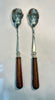 Estate Collection - Vintage Silver and Carved Wood  Salad Server Set