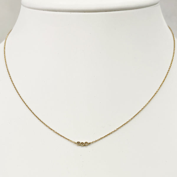 Necklace - Three Diamond 14K Necklace