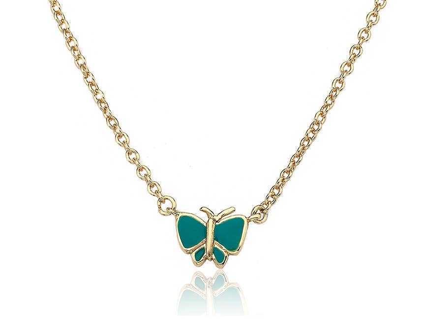 Necklace - Turquoise Butterfly Chain Necklace