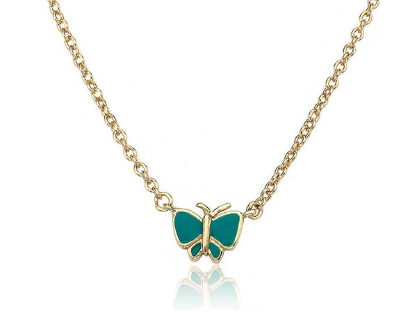 Necklace - Turquoise Butterfly Chain Necklace