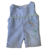 Knit Frog Doll with Blue Check Dragonfly Romper