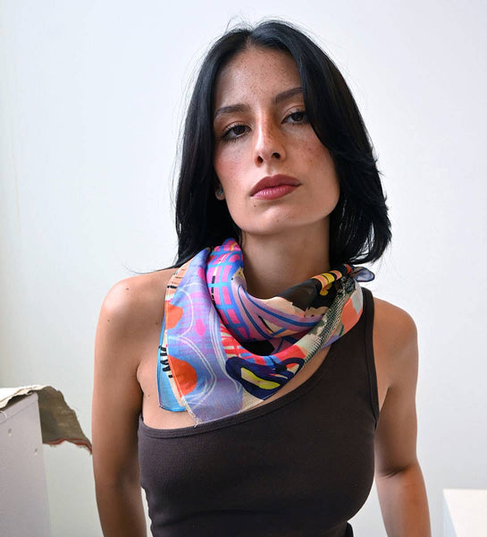 Scarf - Silk Bandana Scarf Voyager
