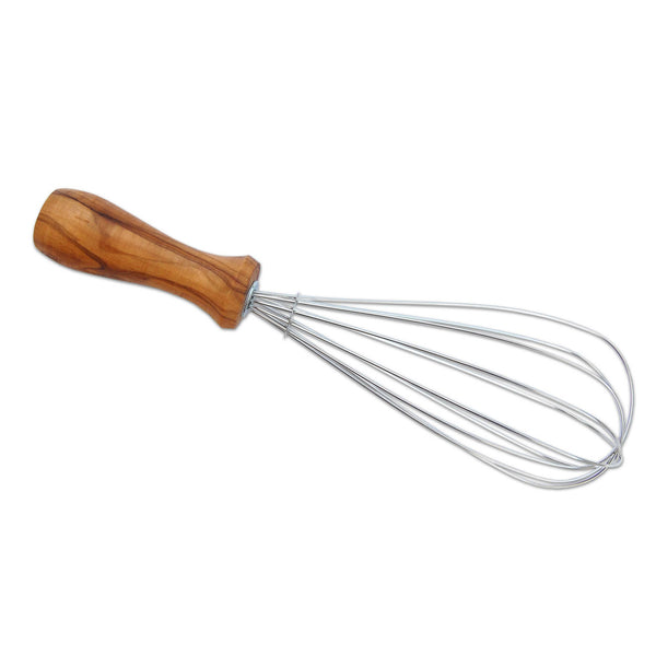 Olive Wood Handle Stainless Steel Whisk