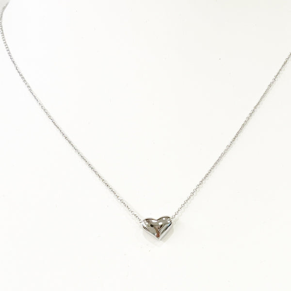 Necklace - Tiny Silver Heart on Silver Chain