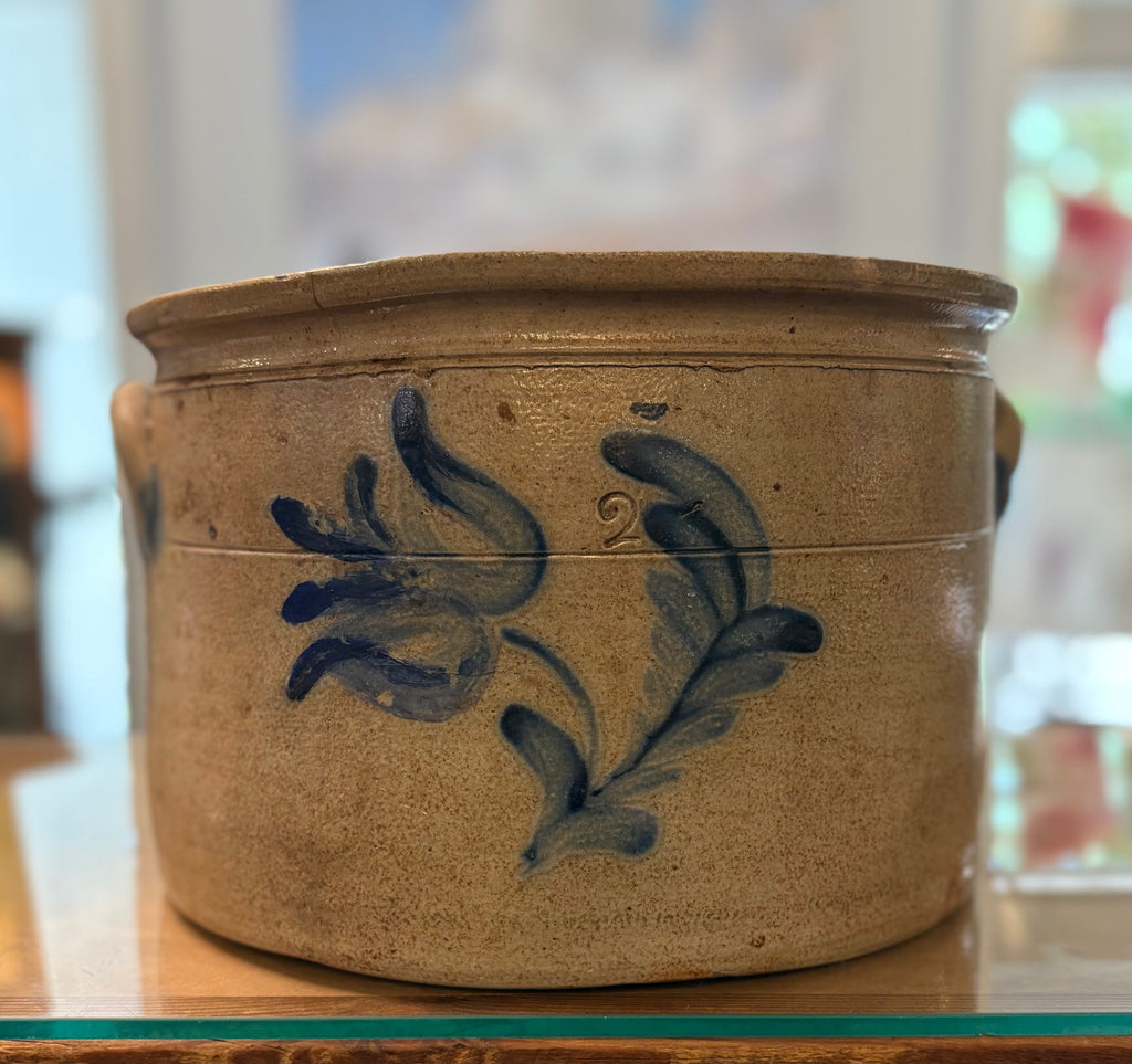 Estate Collection Antique Salt Glazed Cake Crock