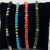 Bracelet - Stretchy Colored Beads w/14KGold Filled Bead Accent