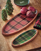 Holiday Plaid Wood & Enamel Small Platter