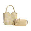 Purse - Tulip Yellow Gingham Vegan Leather Top Handle Bag