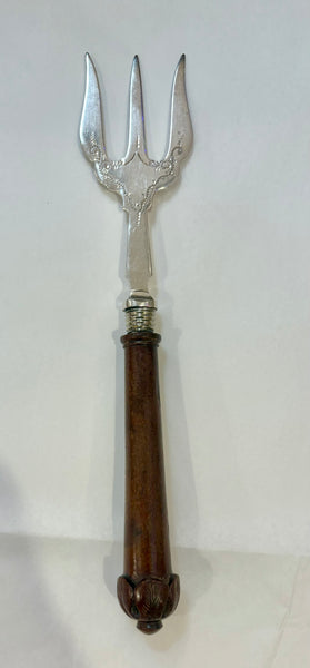 Estate Collection - Vintage Silver and Wood Serving Fork