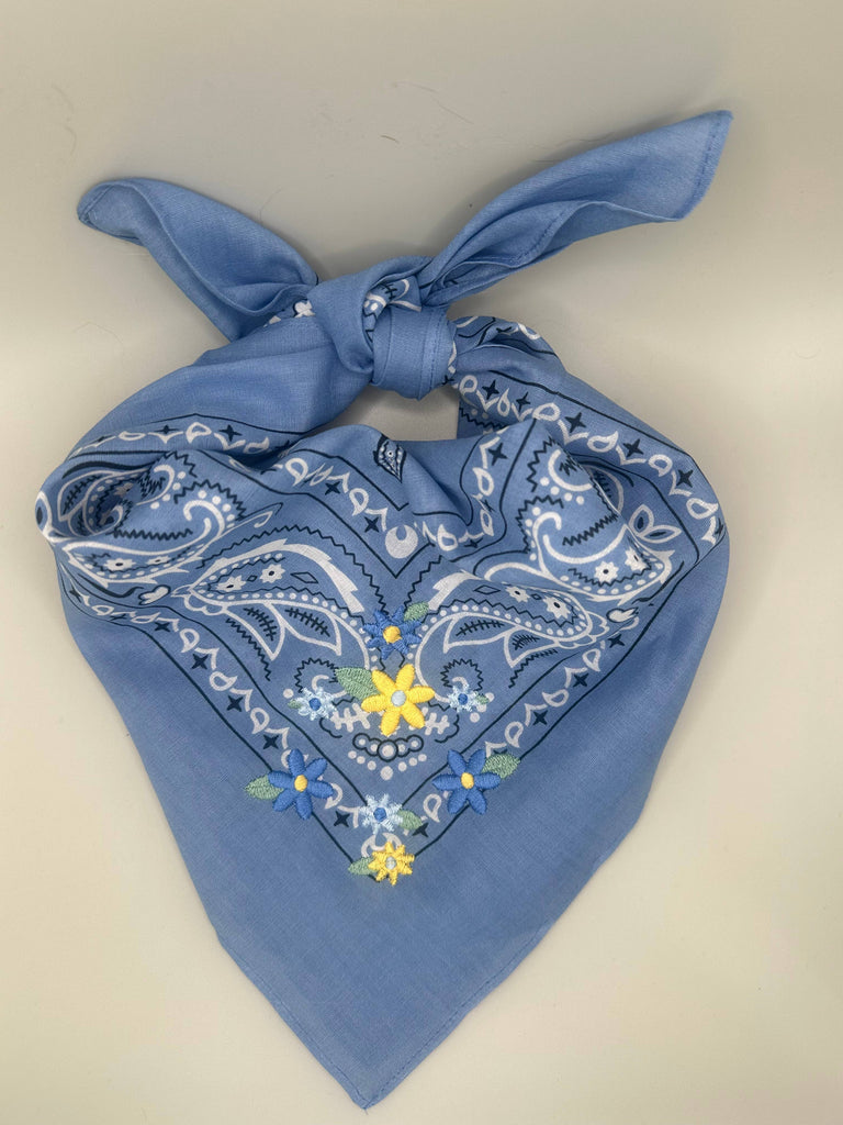 Bandana - Blue and Yellow Flower Pop Bandana
