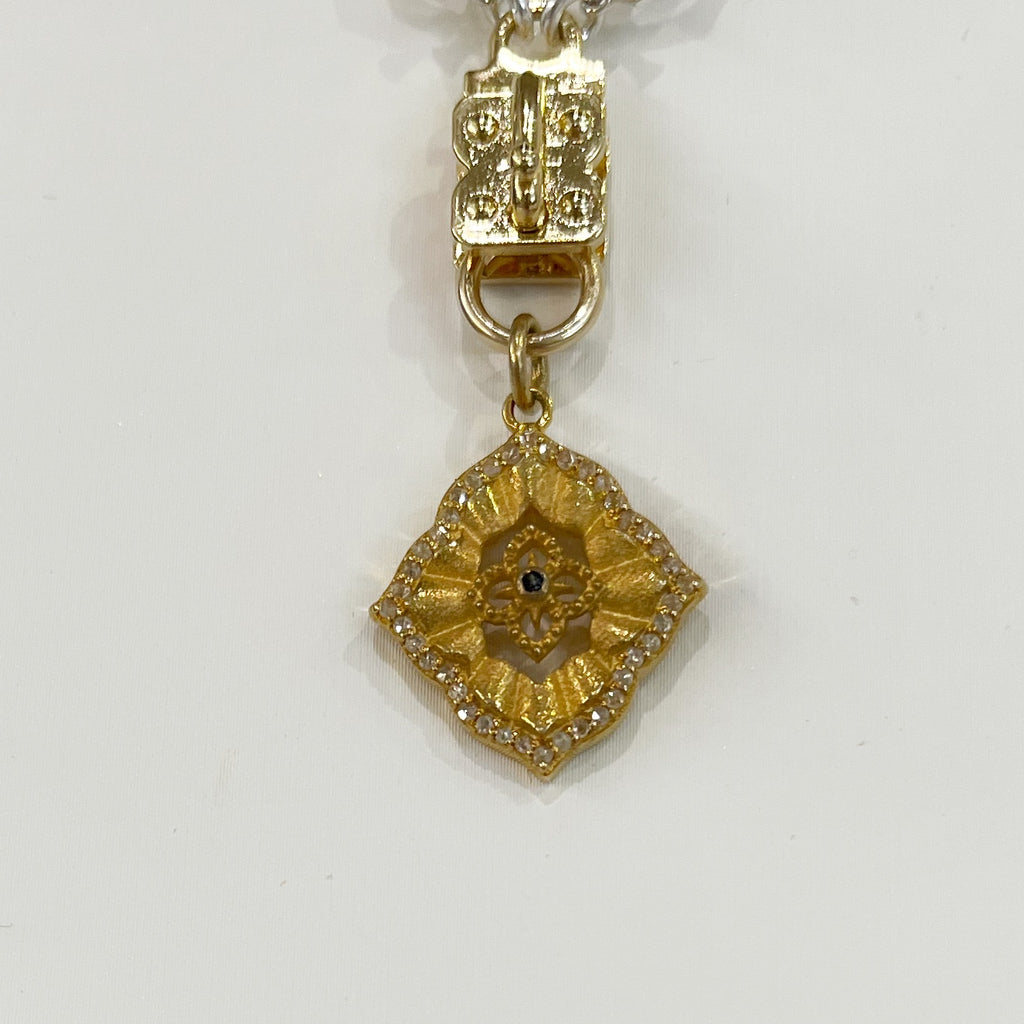 Vignette - Fluted Marquis W/Diamonds & Sapphires