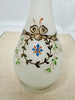 Estate Collection Bristol Glass - White Lidded Tapered Vase
