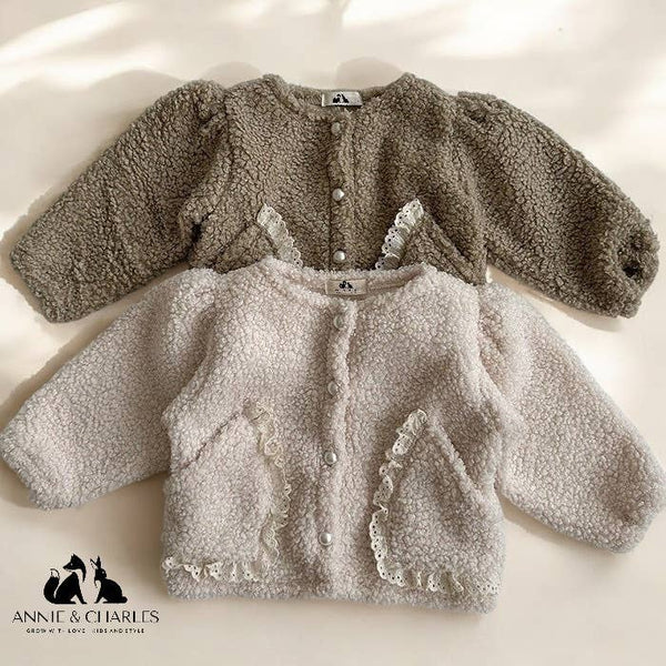 Plush Fluffy Jacket in Beige or Brown