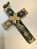 Estate Collection - Vintage Victorian Black Metal and Gold Cross Pendant