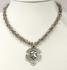Necklace - Antique Sterling English Watch Fob Necklace w/Quartz Chain