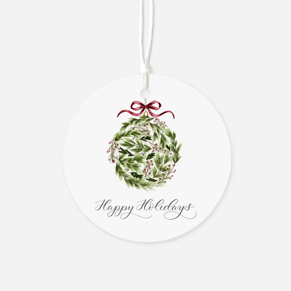 "Happy Holidays" Round Gift Tags (Set of 8)