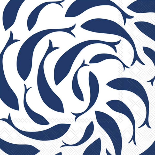 Beverage Napkins - Fish Swirl