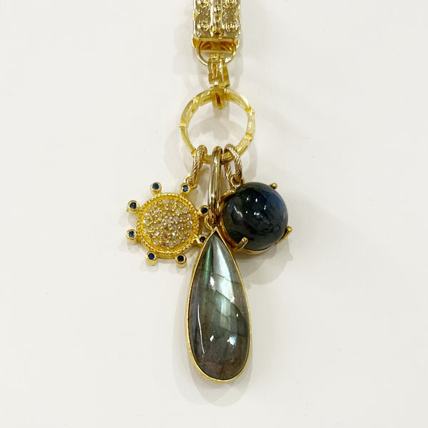 Vignette - Cluster of Labradorite and Diamonds