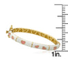 Bracelet - Pink Enamel Bangle With Alternating White Hearts