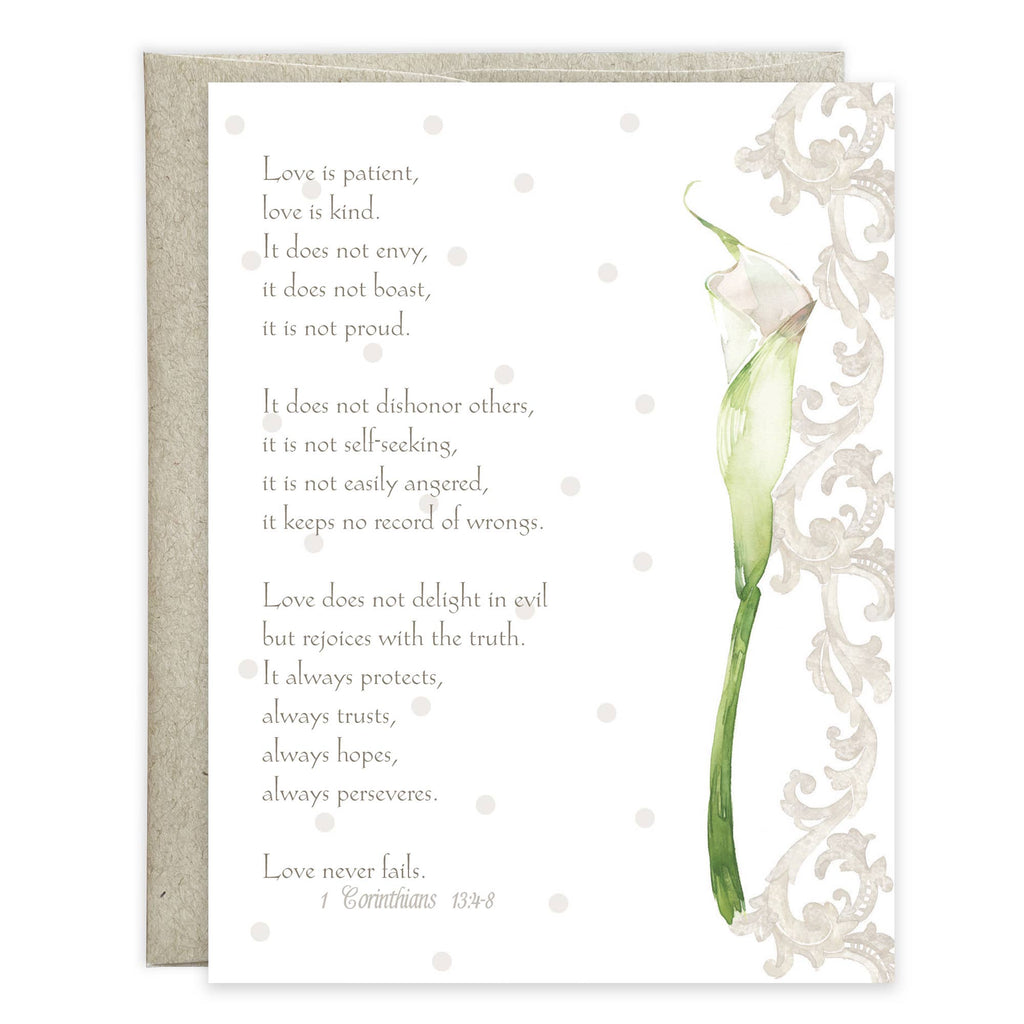 Greeting Cards - With Scripture Wedding Greeting Greeting Card - Calla Lily