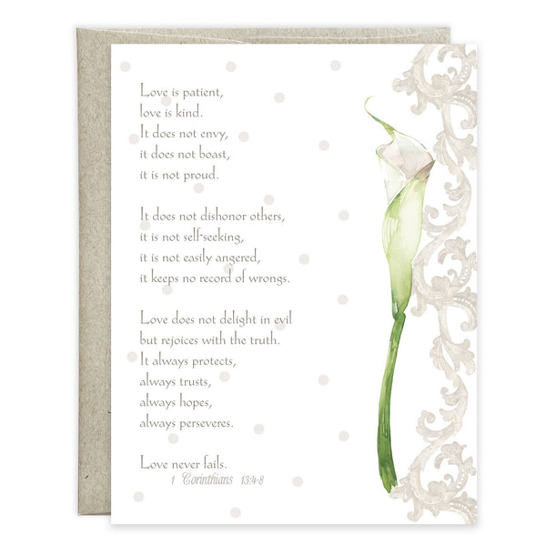 Greeting Cards - With Scripture Wedding Greeting Greeting Card - Calla Lily